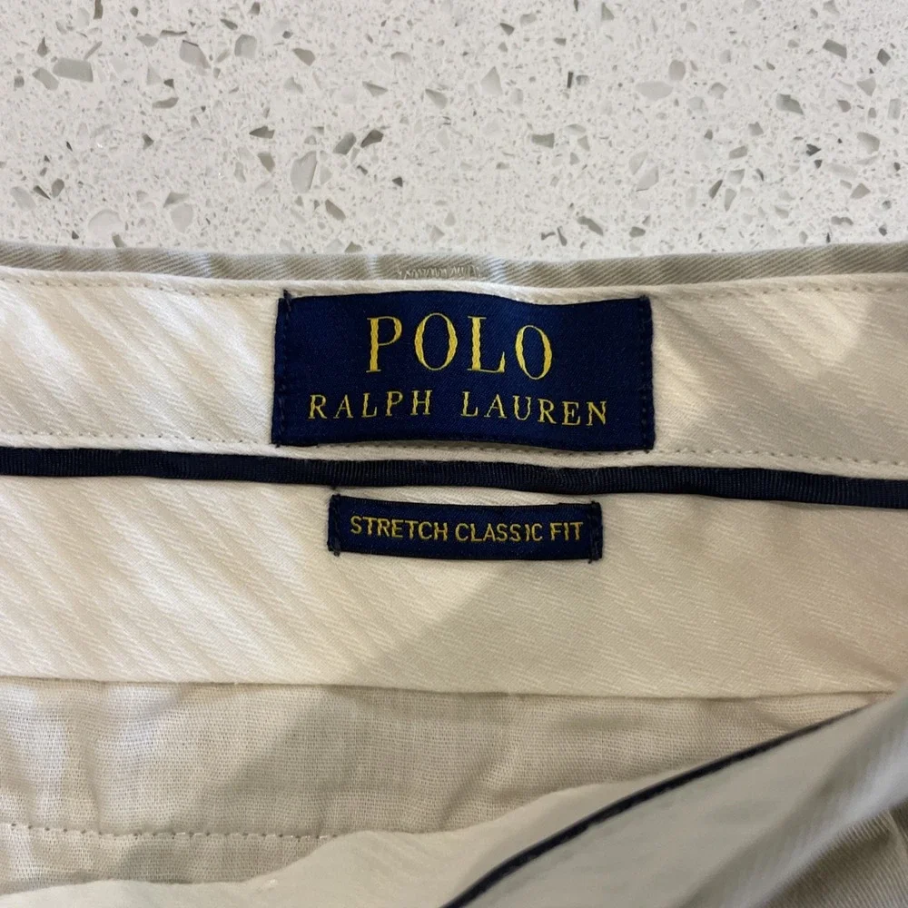 Men's Polo Ralph Lauren Classic Fit Stretch Beige Chino Pants 36 X 32